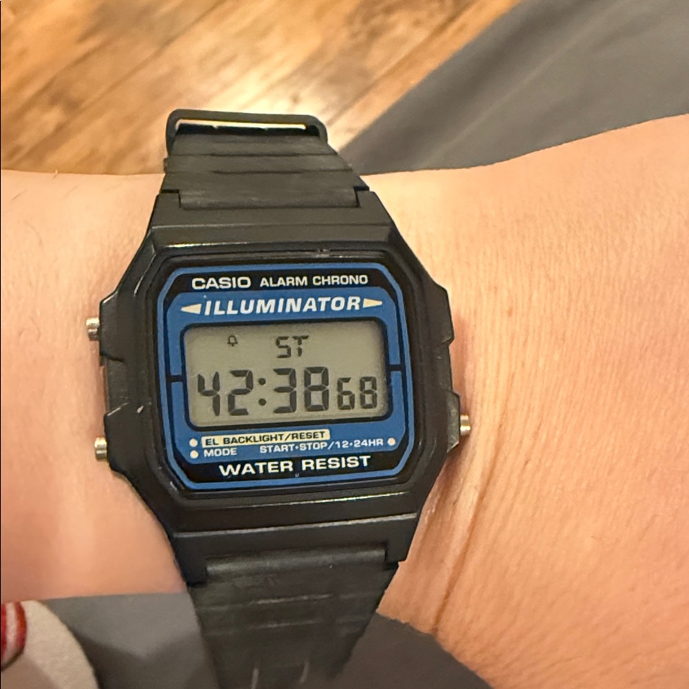 Casio Black and Blue Digital Smartwatch